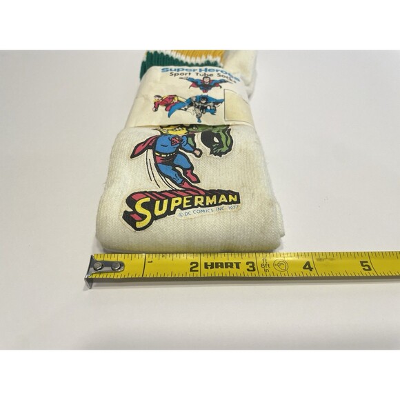 Vintage NOS 70s Striped Superman DC Comics Inc 1977 tube socks Rare New - Picture 6 of 6